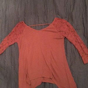 Peach, Mid-Shoulder, Half sleeve Top